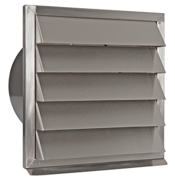 Lüftungsgitter Edelstahl mit Stutzen für Rohre DN 200 mit 2 Dichtungen